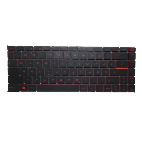 Laptop Backlit Keyboard Red Words For MSI NSK-FDXBN 9Z.NEVBN.X2G S1N2EDE2Q1D10 FDDBN S1N-2EDE2Q1-D10 German GR Black Without Frame New