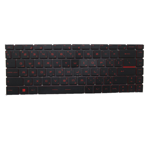 Laptop Backlit Keyboard Red Words For MSI NSK-FDXBN 9Z.NEVBN.X4A S1N2EAR2S1D10 FDDBN S1N-2EAR2S1-D10 Arabia AR Black Without Frame New