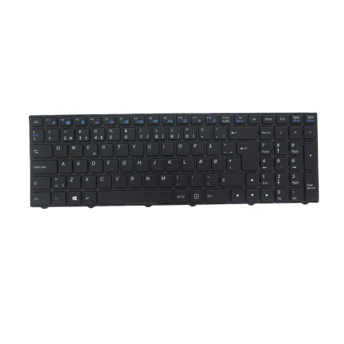 Laptop Monochrome Backlit Keyboard For Eluktronics N250JU Denmark DM Black With Black Frame New