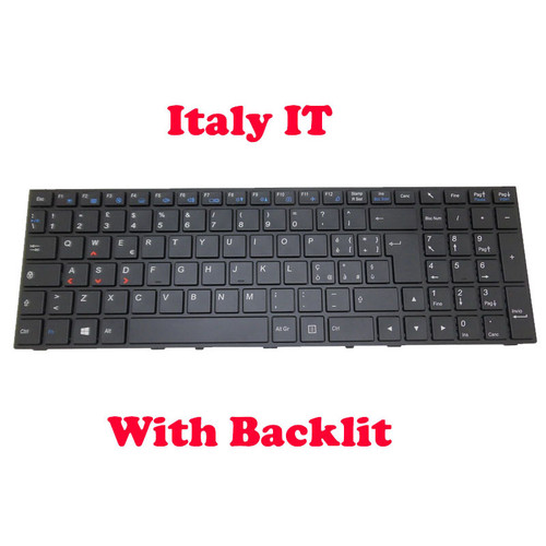Laptop Monochrome Backlight Keyboard For Eluktronics PRO 17 NRD PRO 17 SE Italy IT Black Frame