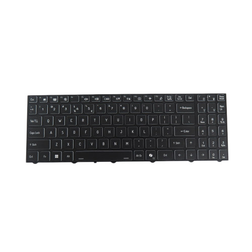 Laptop Single-Zone Backlight Keyboard For CLEVO V550ENM(-D) V550ENN(-D) V550ENP V550ENP(-D) V550ENP(-S) V550EU United States US With AI Key Black Frame New