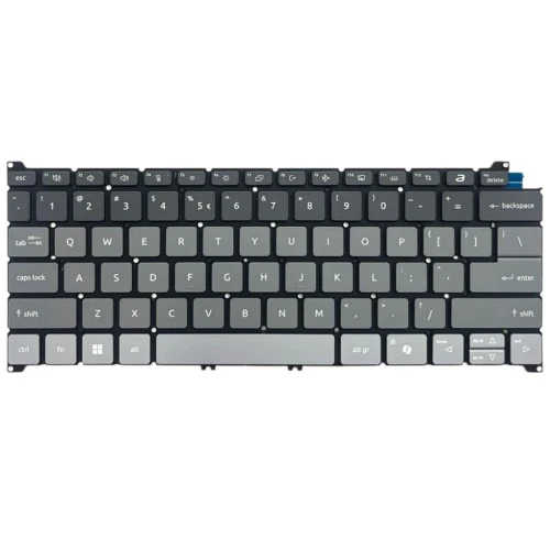 Laptop Monochrome Backlit Keyboard For ACER TravelMate P6 14 AI TMP614-54T-TCO P614-54T-TCO English US Black And Gray New
