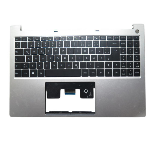 Used Laptop Monochrome Backlit Silver PalmRest&Keyboard For 61.DN39CK812I02 MB3335022 F0121-022 German GR NO Touchpad
