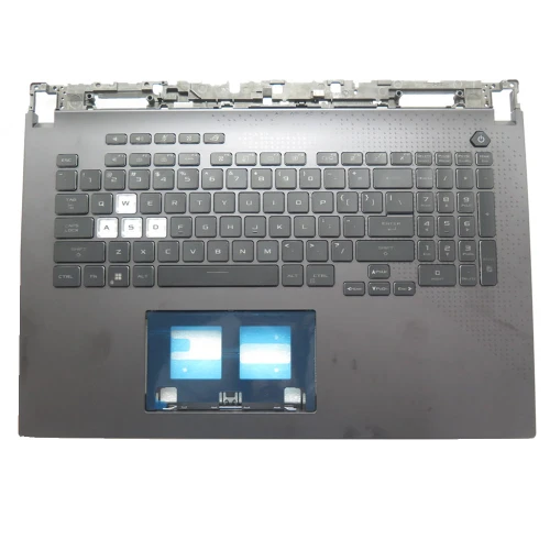 Laptop PalmRest&keyboard For ASUS ROG Strix SCAR 17 G713PI G713PU G713PV Gray Top Case WASD Crystal Keycaps With Black United States US keyboard With Backlit New