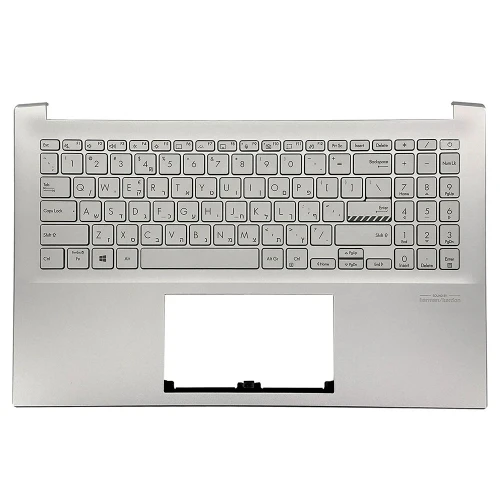 Laptop PalmRest&Keyboard For ASUS Vivobook 15 Y3500CQC Silver Top Case With Backlit Hebrew HB Silver Keyboard
