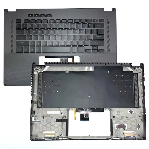 Laptop PalmRest&Keyboard For ASUS ROG Flow X16 GV601VI GV601VU GV601VV Gray Top Case With Backlit United States US Black keyboard