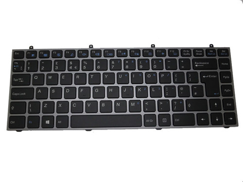 Laptop Keyboard For CLEVO W230ST 002-12R76LHA01 United Kingdom UK With Silver Frame And Translucent