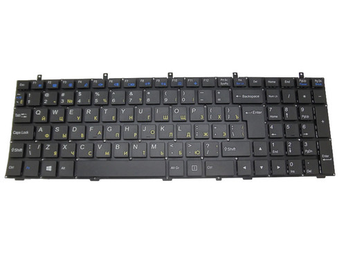 Laptop Keyboard For CLEVO W370ET MP-12A33SU-4301W 6-80-W37S0-280-1 6-80-W670STQK-280-W Russian RU Without Frame (Yellow Mark)