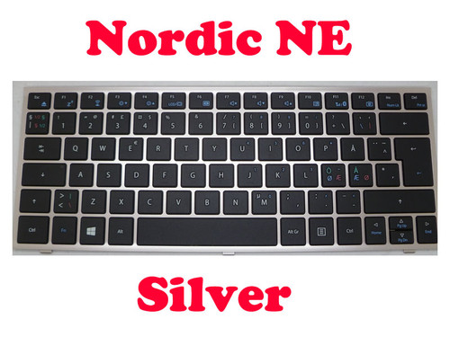 Laptop Keyboard For Gigabyte U2142 U21M U21MD YINGHUI YH-AZ12ED43 NE 2Z703-NE142-Y11S Nordic NE With Silver Frame