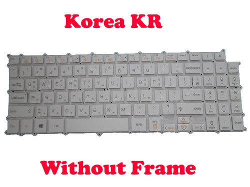 Laptop No Backlit Keyboard For LG 15Z980 15ZD980 LG15Z98 SG-90910-XRA AEW73949821 Korea KR White Without Frame