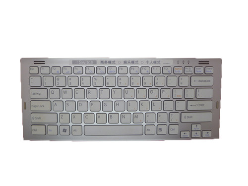 Laptop Keyboard For SONY For VAIO VGN-SR VGNSR 148088021 English US White With Silver Frame Used