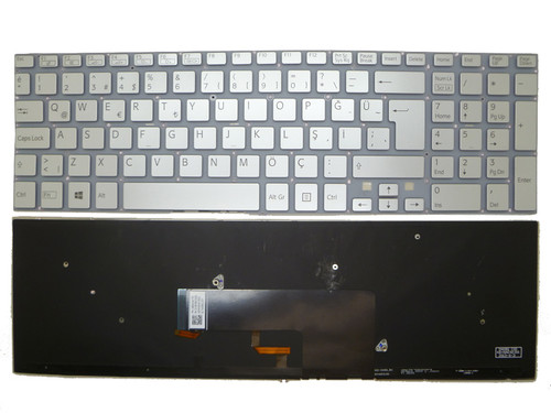 Laptop Keyboard For SONY For VAIO SVF152 SVF153 Series 9Z.NAEBQ.20T 149241441TR AEHK9A001303A Turkish TR Silver With Backlit New