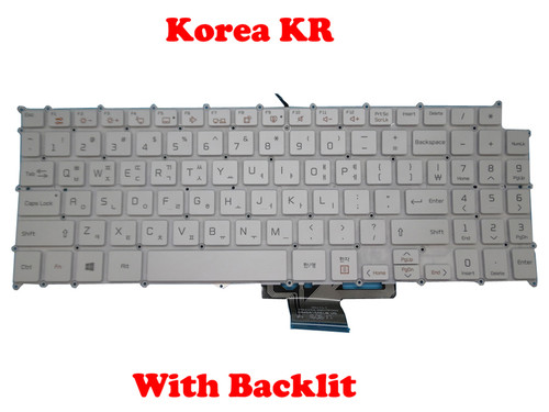 Laptop Keyboard For LG 15Z970-A.AAS7U1 15Z970-A.AAS5U1 15Z970-G 15Z970-G.AA6BB 15Z970-G.AA75C 15Z970-G.AA76C Korea KR With Backlit White Without Frame