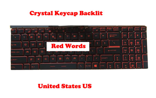 Laptop Keyboard For MSI GT63 GP63 GV62 GF72VR GV72 GV72VR GL62MVR GL63 GL72M GL62 7RE 8RD 7RFX United States US Crystal Keycap Backlit (Red Words) New and Original
