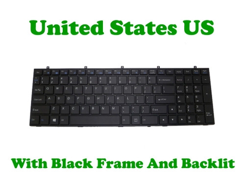Laptop Keyboard for CLEVO P671HP6-G P671HS-G P671RA P671RE3 P671RE3-G 671RE6-G P671RG-G P671RP6 P671RS P671SA P671SE P671SG P671SW Russia RU Black with Frame and Backlit