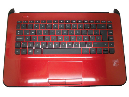 Laptop PalmRest&keyboard For HP 14-D000 14-D022LA 14-D029LA Red C Shell 747284-161 55012WY00289-G With Black Keyboard Latin America LA Used