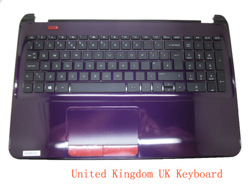 Laptop PalmRest&keyboard For HP 15-D000 15-D052NR 15-D060NR 15-D079WM 15-D097NR 15-D076NR 15Z-D000 750196-031 1A32FUL00600G Purple C Shell With Black Keyboard United Kingdom UK