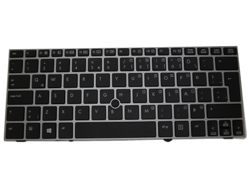 Laptop Keyboard For HP EliteBook 2170p SG-49420-2WA SN8111Z 705613-DD1 90.4RL07.E1G 700680-DD1 With Pointing Stick With Silver Frame Black Icelandic ICE
