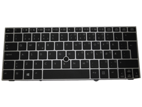 Laptop Keyboard For HP EliteBook 2170p SG-49430-2NA SN8111BLZ 705614-091 90.4RL07.T0N 700681-091 With Backlight and Pointing Stick With Silver Frame Black Nordic NE
