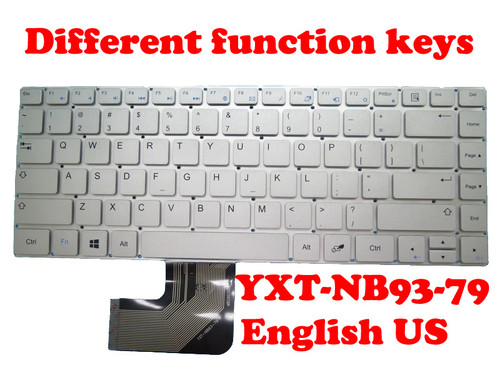 Laptop Keyboard For Teclast F6 PRO YXT-NB93-79 MB2903009 English US Silver (Different function keys) New