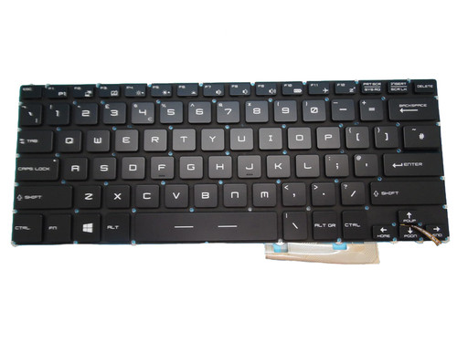 Laptop Keyboard For MSI GS40 6QE 6QD GS30 2M 2M16SR2 2MDE16SR5 GS32 6QE 7QE GS43VR 6RE 7RE MS-14A1 MS-14A2 MS-14A3 Black With White Backlit United Kingdom UK Without Frame
