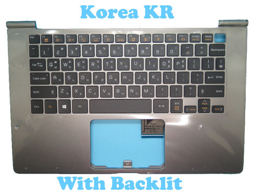 Laptop Grey PalmRest&Black Keyboard For LG 14Z970-GA5HK 14Z970-G.AA52C 14Z970-G.AA53C 14Z970-G.AA75C 14Z970-G.AA76C 14Z970-GA55J NO Touchpad Korea KR Black With Backlit New