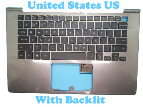 Laptop Grey PalmRest& Black Keyboard For LG 14Z970 MBN645862XX 14Z970-G 14Z970-E 14Z970-L 14Z970-T United States US With Backlit NO Touchpad