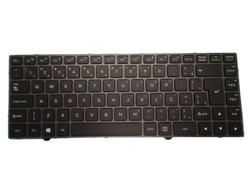 Laptop Keyboard For Shuttle SHM16G38PAJF51 82R-14D260-4217 16G3JF510PAL-D BR Brazilian With Gray Frame With Backlight Black