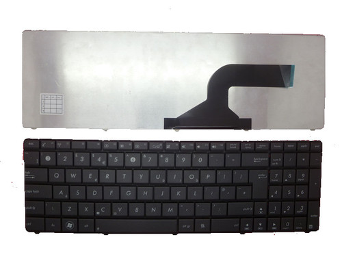 Laptop Keyboard For ASUS K52F K53E K54C K54L K55DE K55DR K55N N53JG N53SV N73JG P52F P52JC P53E N61 N61DA N61J N61JA N61JQ N61JV N61V N61VG N61VN UK United Kingdom Gray With White Label MP-10A76GB-9201 04GN0K1KUK00-2