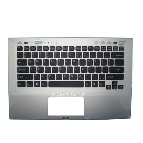 Laptop Palmrest For SONY For VAIO VPC-SA VPCSA Series 9Z.N6BBF.001 024-0003-8100 silver with English US black keyboard with backlit without touchpad upper case used