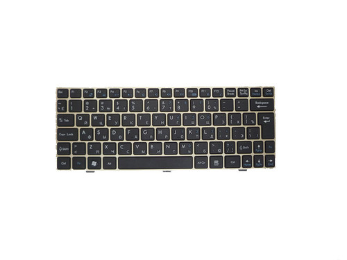 Laptop Keyboard For MSI U135 Black RU Russian (With Titanium frame) S1N-1ERU2C1-SA0 V103622CK1
