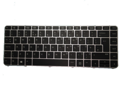 Laptop Keyboard For HP EliteBook 1040 G3 With Backlit Black With Silver Frame UK United Kingdom SN6142BL UK 844423-031 SG-80640-2BA 