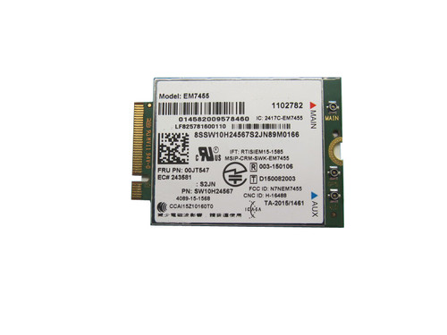 WWAN Network Cards For Lenovo ThinkPad X1 CARBON EM7455 4G LTE Module 00JT547 4G Card SW10H24567 S2JN New  