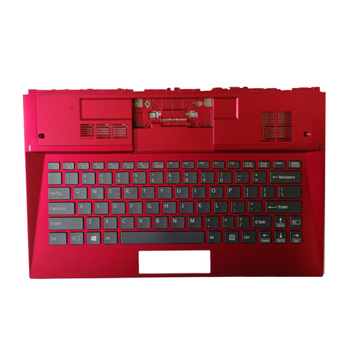 Laptop Palmrest For SONY For VAIO Duo13 SVD13 Series red with English US backlit Keyboard upper case new