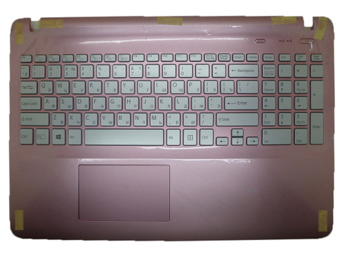 Laptop Palmrest For SONY VAIO SVF152 Series 3PHKDPHN0D0 V141706C with Russia RU backlit Keyboard pink with touchpad upper case used
