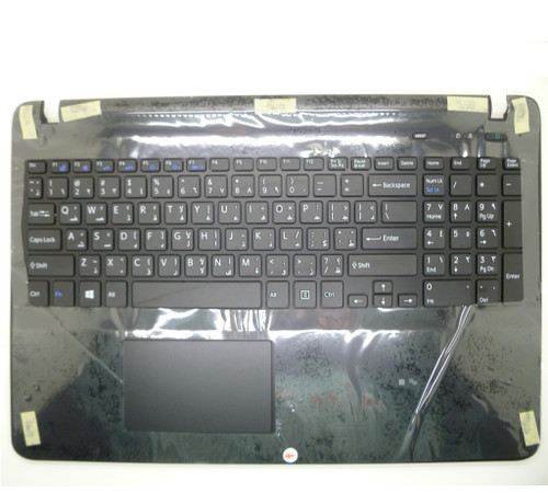 Laptop Palmrest For SONY VAIO SVF152 Series 3PHKDPHN020 MP-12Q23AQ-920 with Arabia AR non-backlit keyboard black with touchpad upper case used