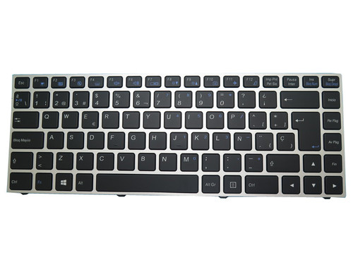 Laptop Keyboard For CLEVO P640 MP-13C26E0J43063 MP-13C26E0J4306 6-80-N13B0-161-1 Spain SP Silver Frame And Backlit