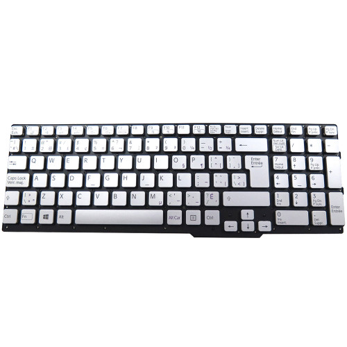 Laptop Keyboard For SONY For VAIO SVS15 SVS151190S SVS151290S Canada CA Silver Without Backlit New
