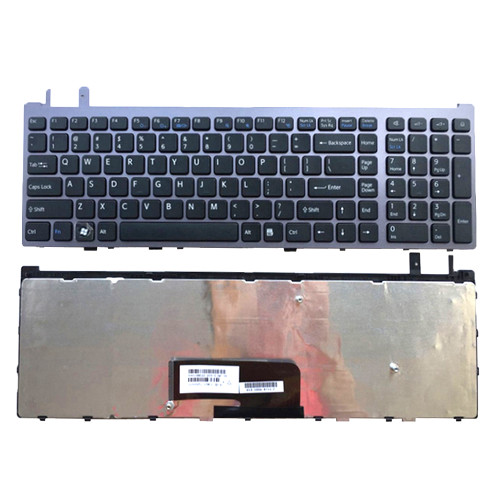 Laptop Keyboard For SONY For VAIO VGN-AW 53010BE22-203-G FM7 84401528 English US Black With Gray Frame New
