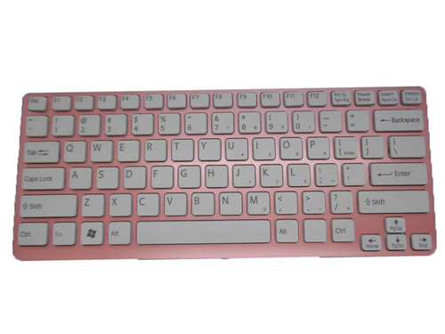 Laptop Keyboard For SONY For VAIO SVE141 V134146CS3US 149178111US AEHK6U041303A English US White With Pink Frame Backlit New