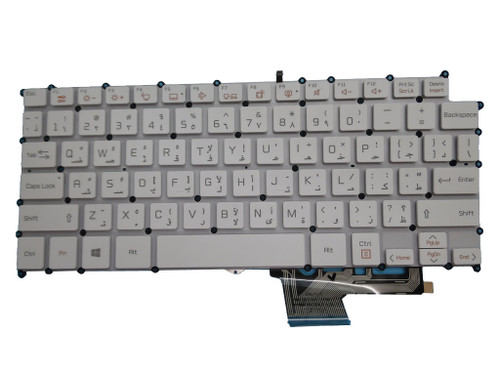 Laptop Keyboard For LG 13Z970 13ZD970 HMB8150ELB18 AEW73769904 LG13Z97 13Z970-G 13ZD970-G 13Z970-ER33J 13Z970-UAAW5U1 13Z970-MRS1J Arabia AR With Backlit White Without Frame