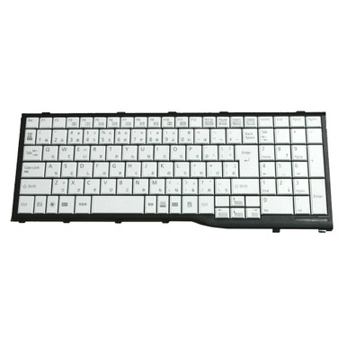 Laptop Keyboard For Fujitsu LifeBook AH40/J AH42/H AH42/J AH42/K AH45/K  Japanese JP JA White With Frame Used