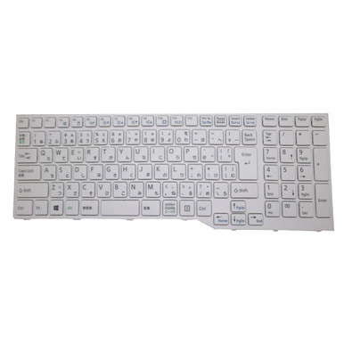 Laptop Keyboard For Fujitsu LifeBook AH30/B3 AH30/C2 AH30/C3 AH30/D1  AH30/D2 AH30/D3 Japanese JP JA White With Frame Used