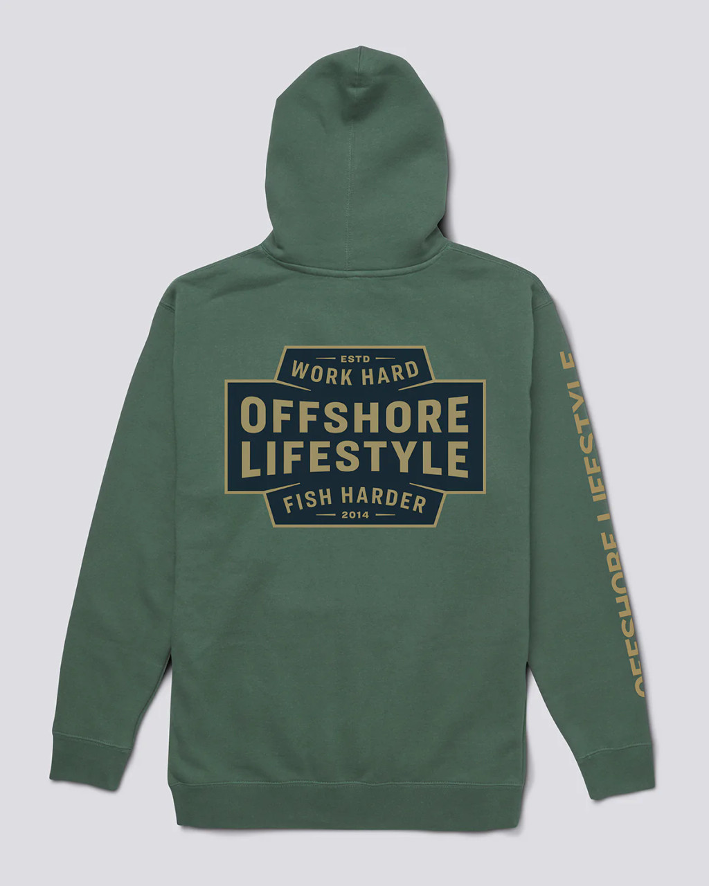 Offshore Lifestyle Hoody Badge Kelp Surf and Dirt