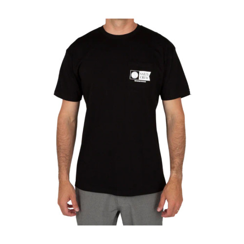 Salty Crew Tee Shirt - Over Under Premium Pocket - Black