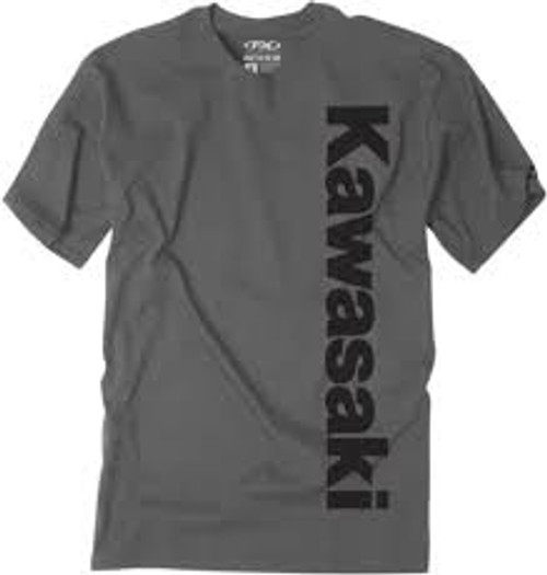 Factory Effex Tee Shirt - Kawasaki Vertical - Charcoal