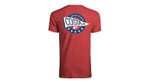 Costa Tee Shirt - Pennant Crew - Red Heather
