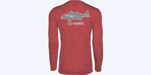 Costa Tee Shirt - Tech Species Redfish L/S - Red