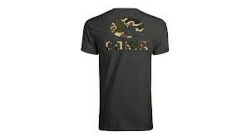 Costa Tee Shirt - Duck Camo Logo - Dark Heather