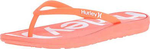 Hurley Women's Flip Flops - O and O Printed Sandal - Bright Mango
